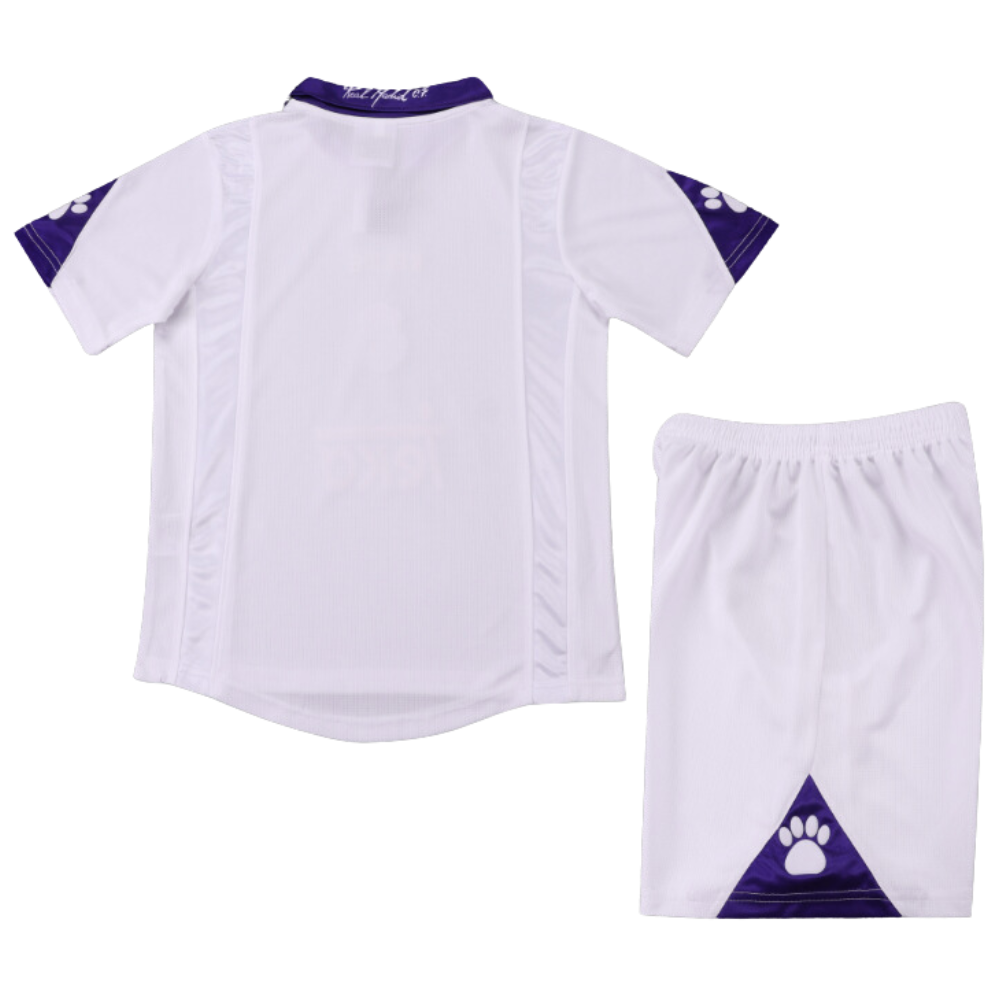 (KINDEREN) RETRO REAL MADRID UIT SHIRT & SHORTS 1997/98