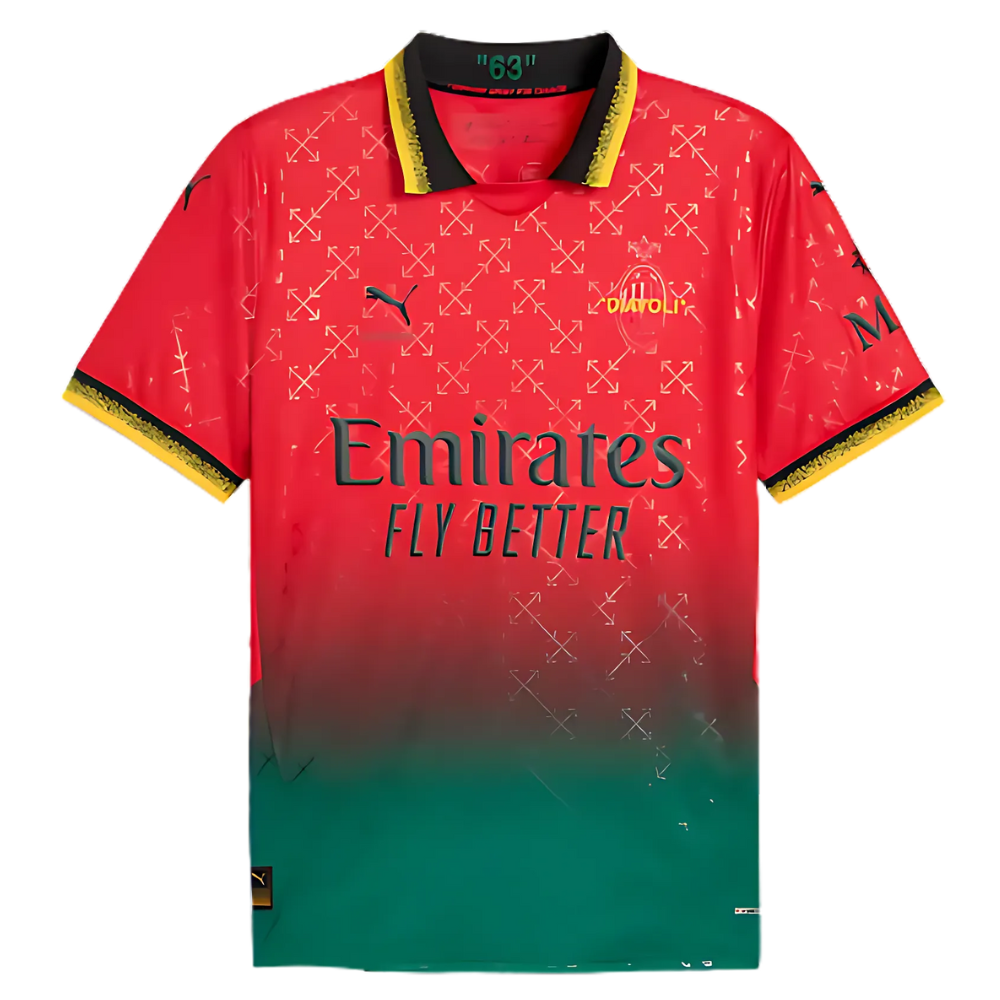 AC MILAN "OFF" FASHION COLLAB ROOD 2024/25 SPECIALE EDITIE SHIRT