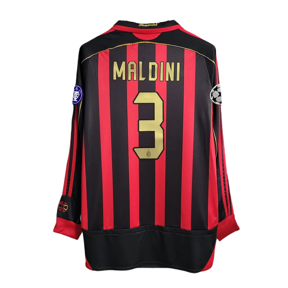 RETRO AC MILAN 'MALDINI 3' LEGENDS HOME SHIRT MET LANGE MOUWEN 2006/07