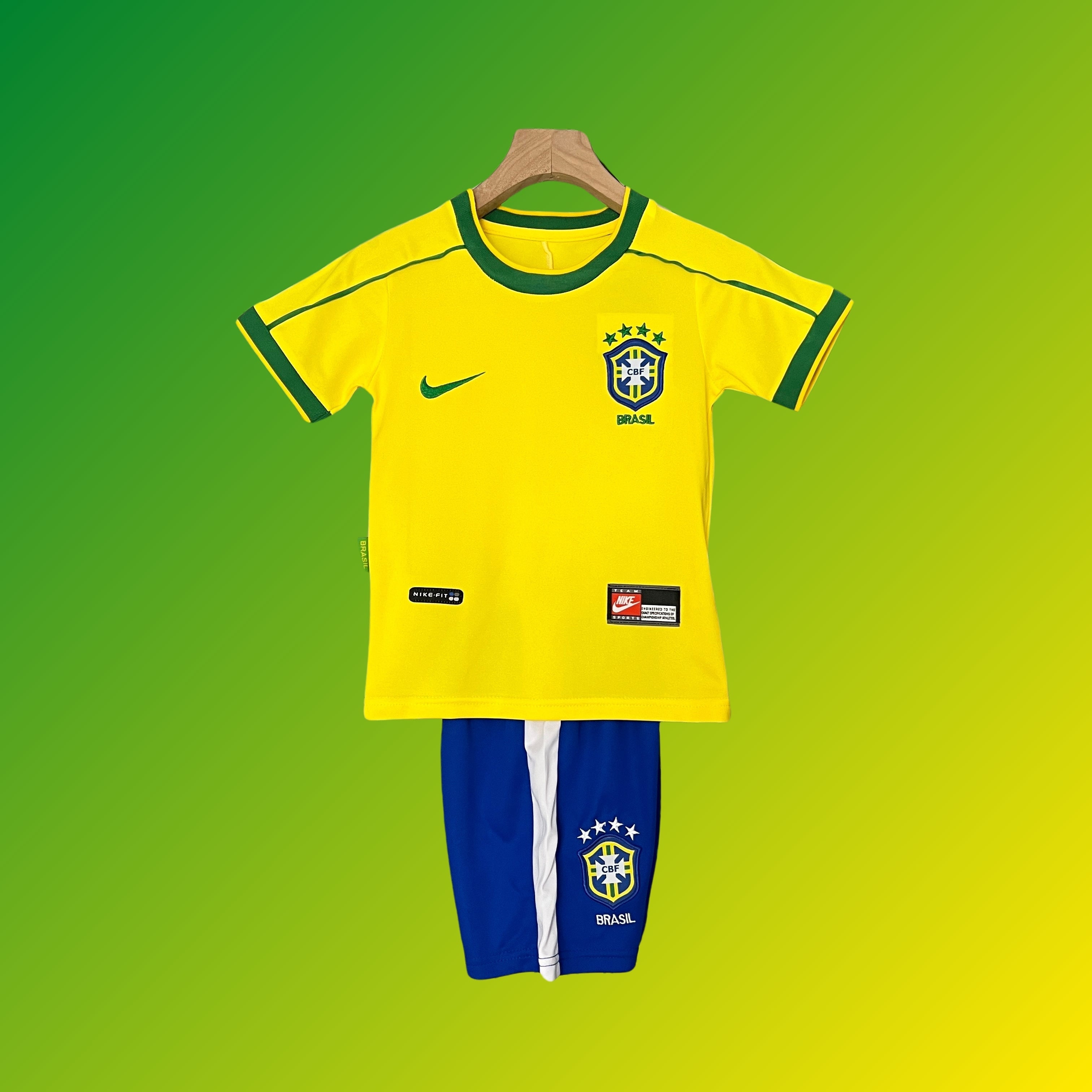 Kit retro de Brasil para niños, Copa Mundial 1998, local