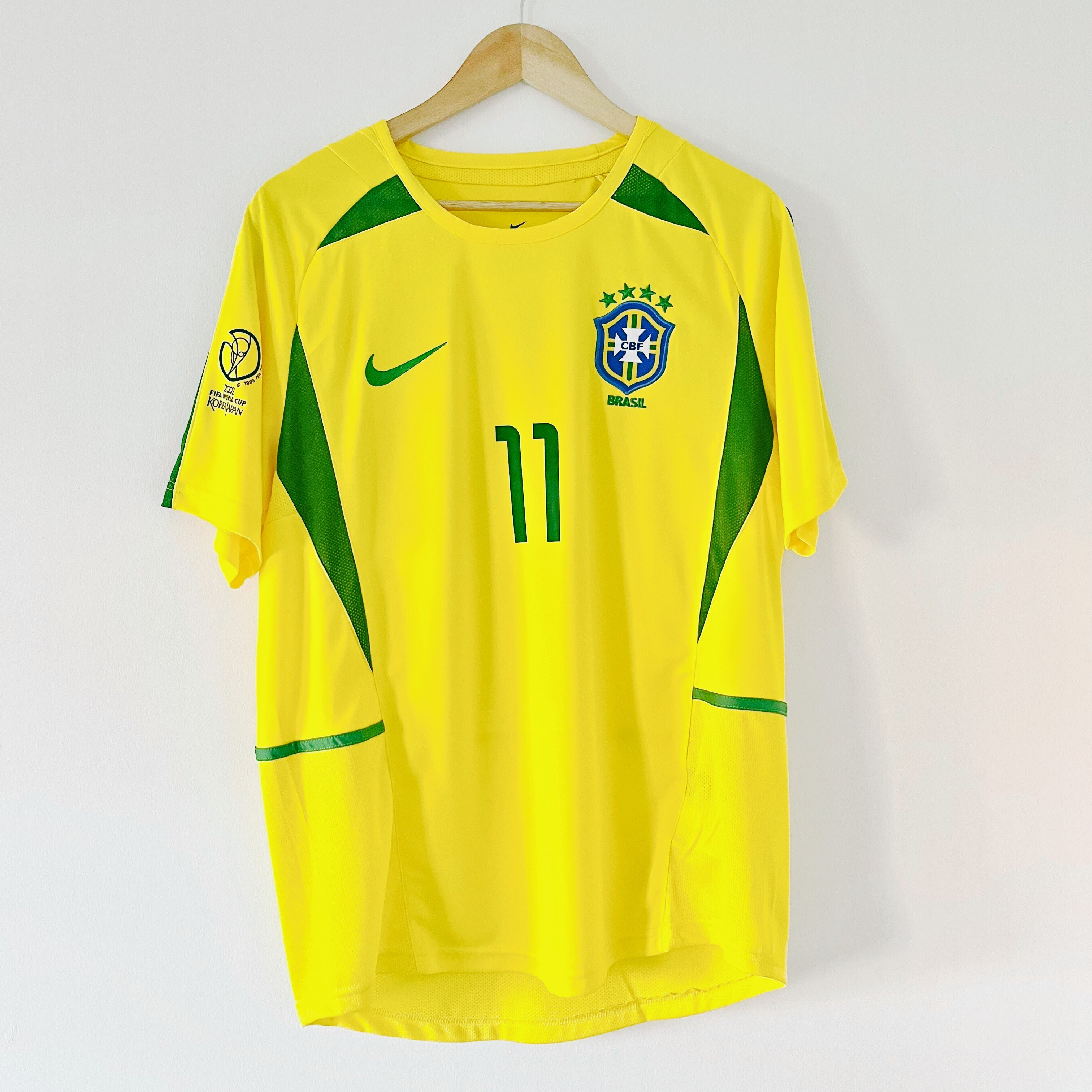 Camiseta retro de Brasil Copa del Mundo 2002 Local