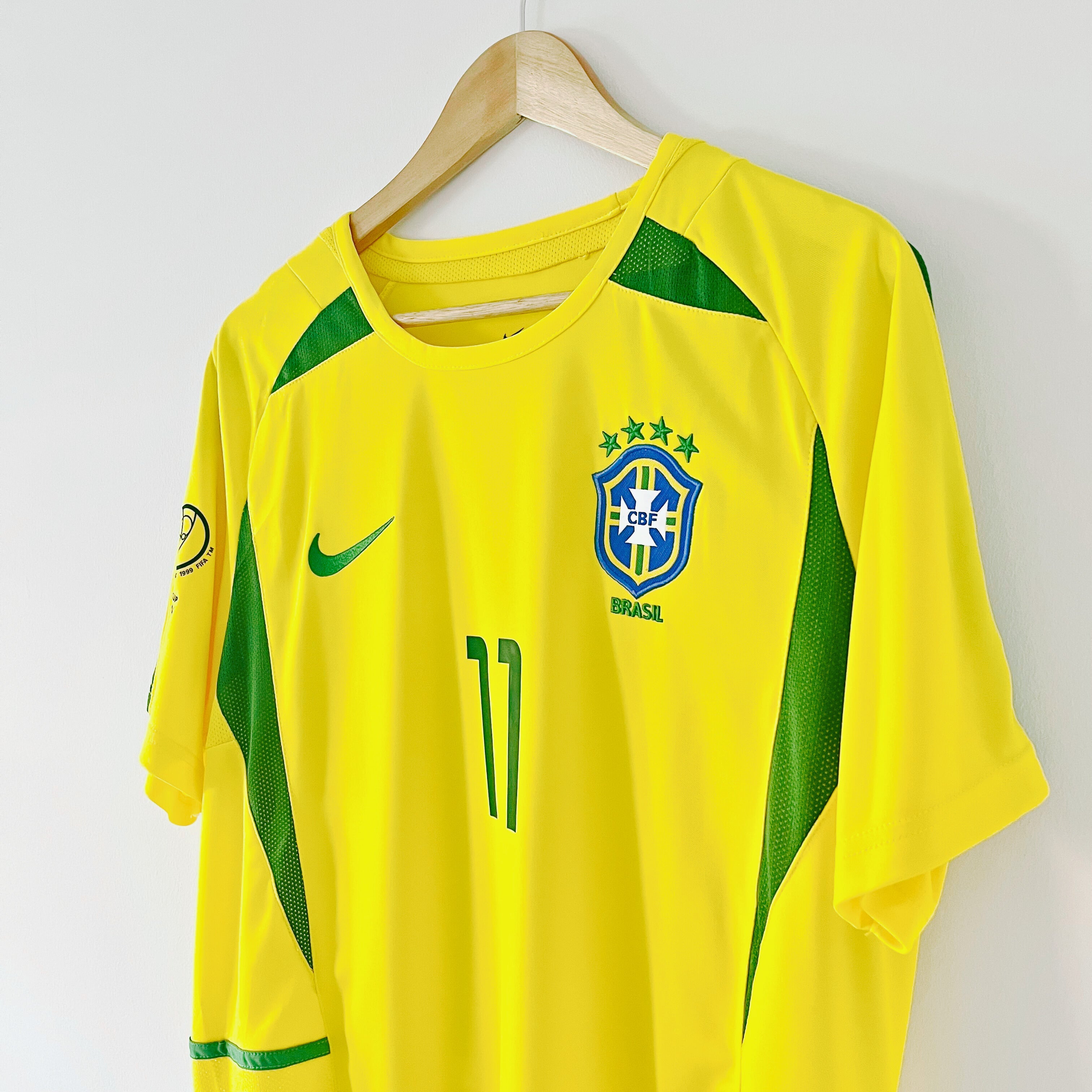 Camiseta retro de Brasil Copa del Mundo 2002 Local