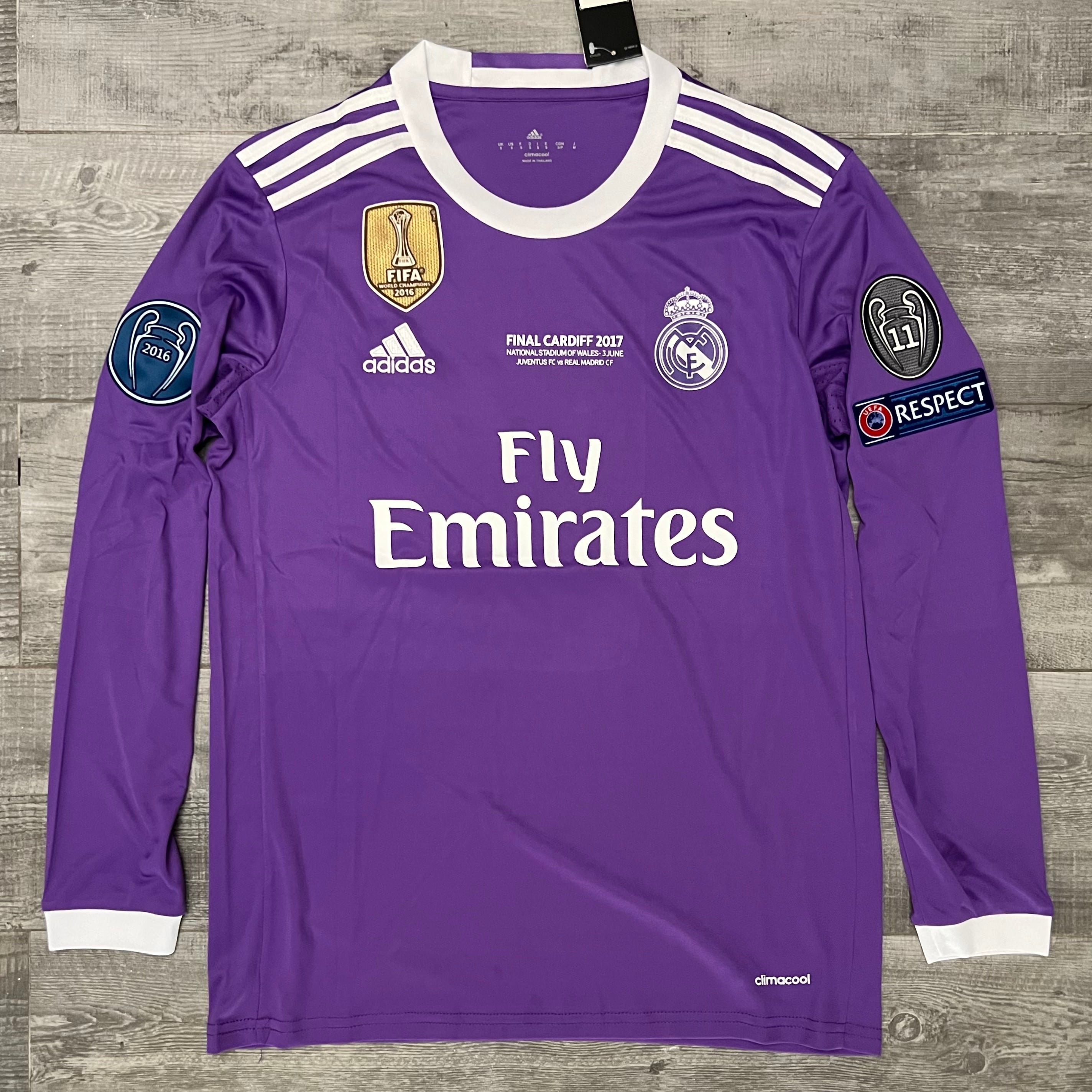 2016-17 - Camiseta retro de manga larga de visitante del Real Madrid