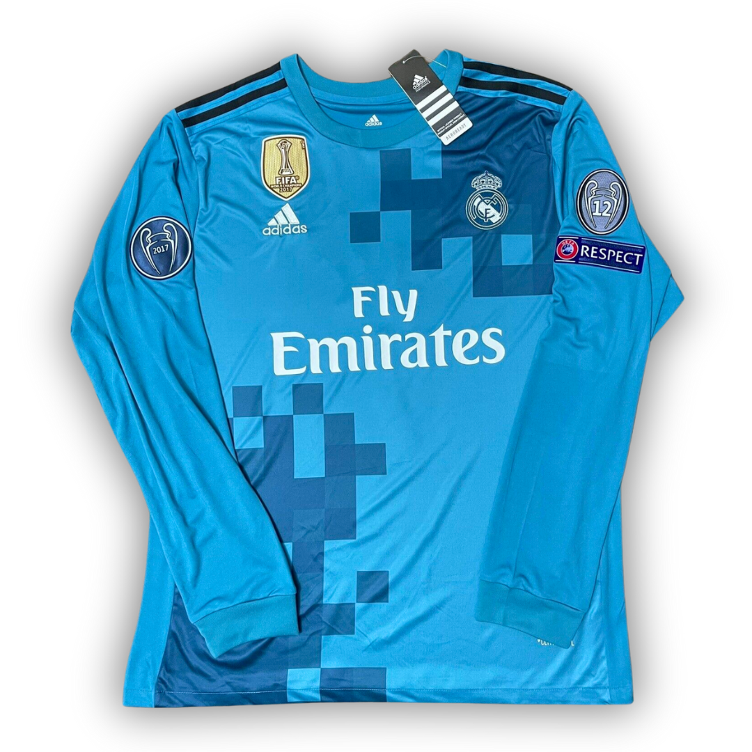 2017-18 - Camiseta retro de manga larga del Real Madrid