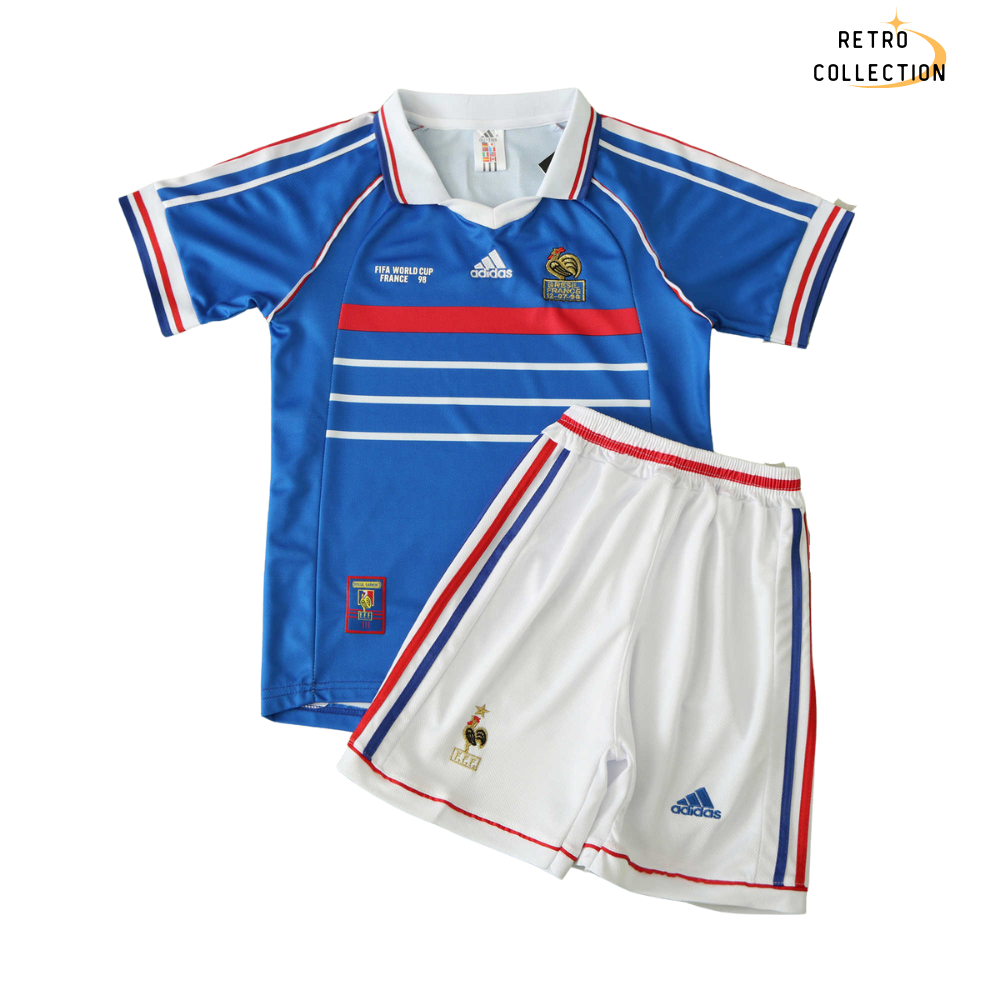 (KIDS) RETRO FRANKRIJK THUIS SHIRT &amp; SHORTS 1998