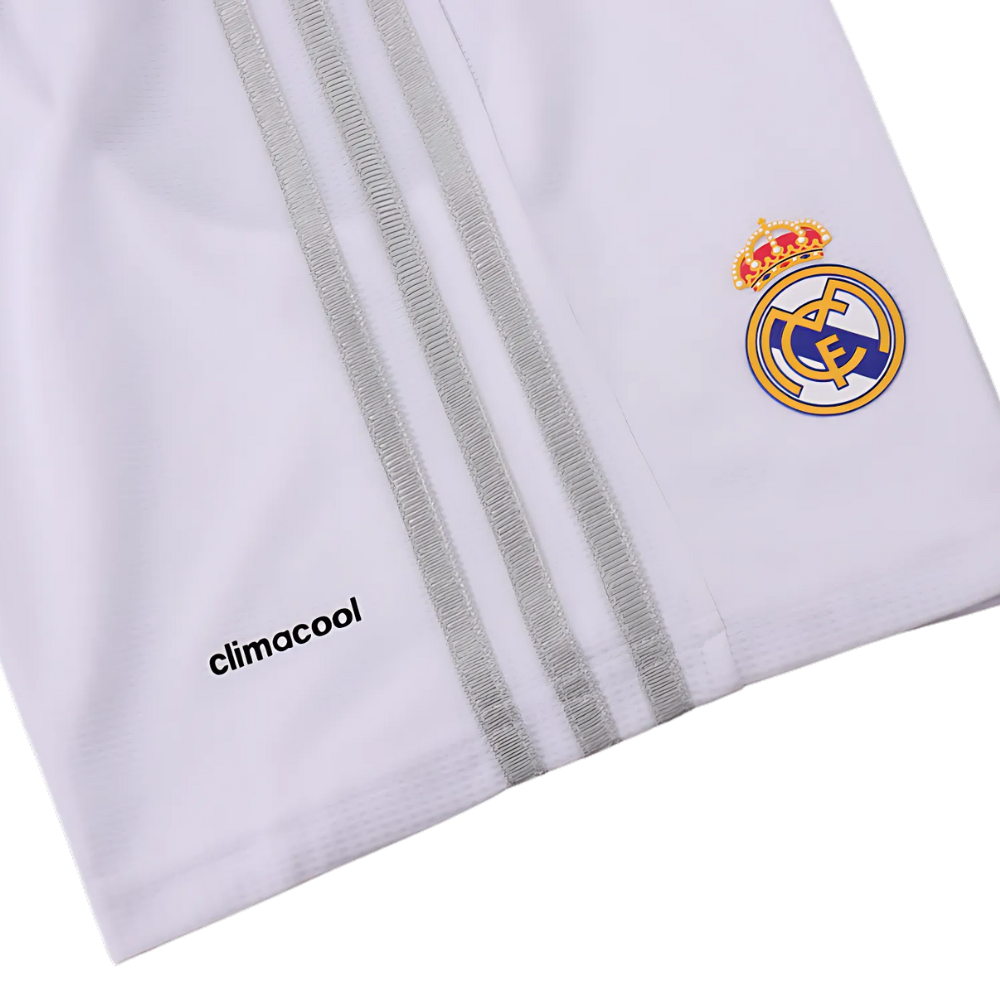 (NIÑOS) CAMISETA Y PANTALÓN CORTO RETRO DEL REAL MADRID 2015/16