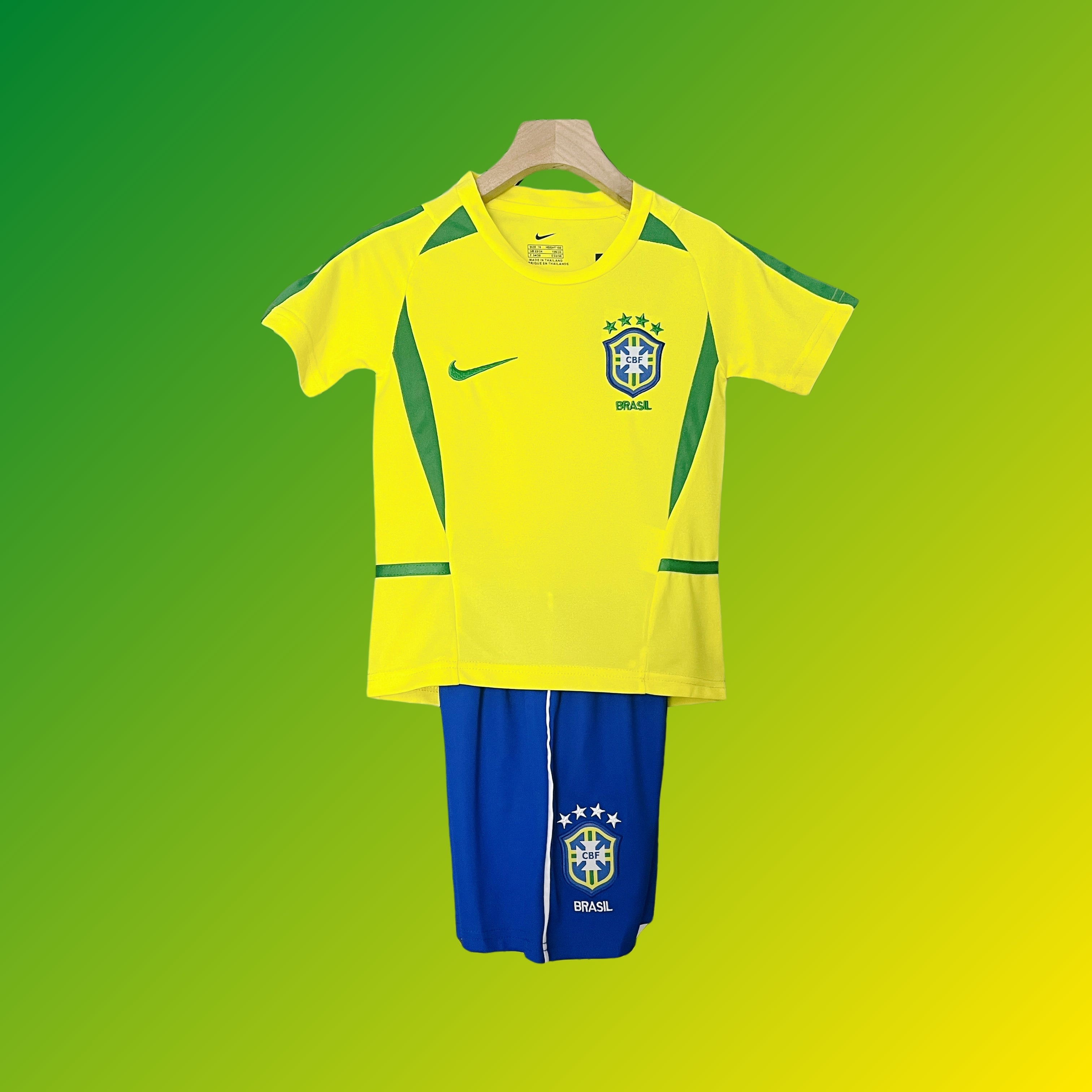 Kit retro de Brasil para niños, Copa Mundial 2002, local