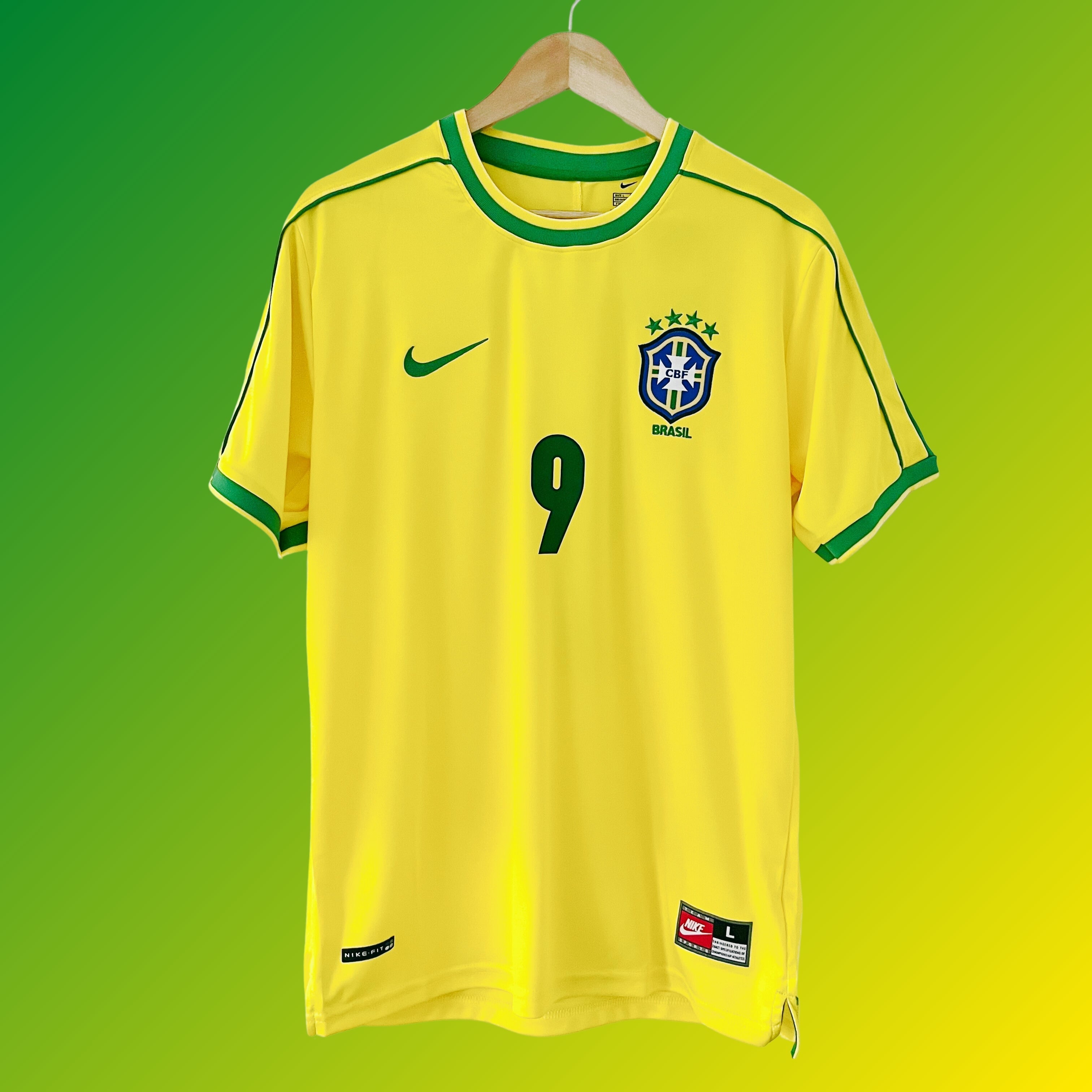 Camiseta retro de Brasil Copa del Mundo 1998 Local