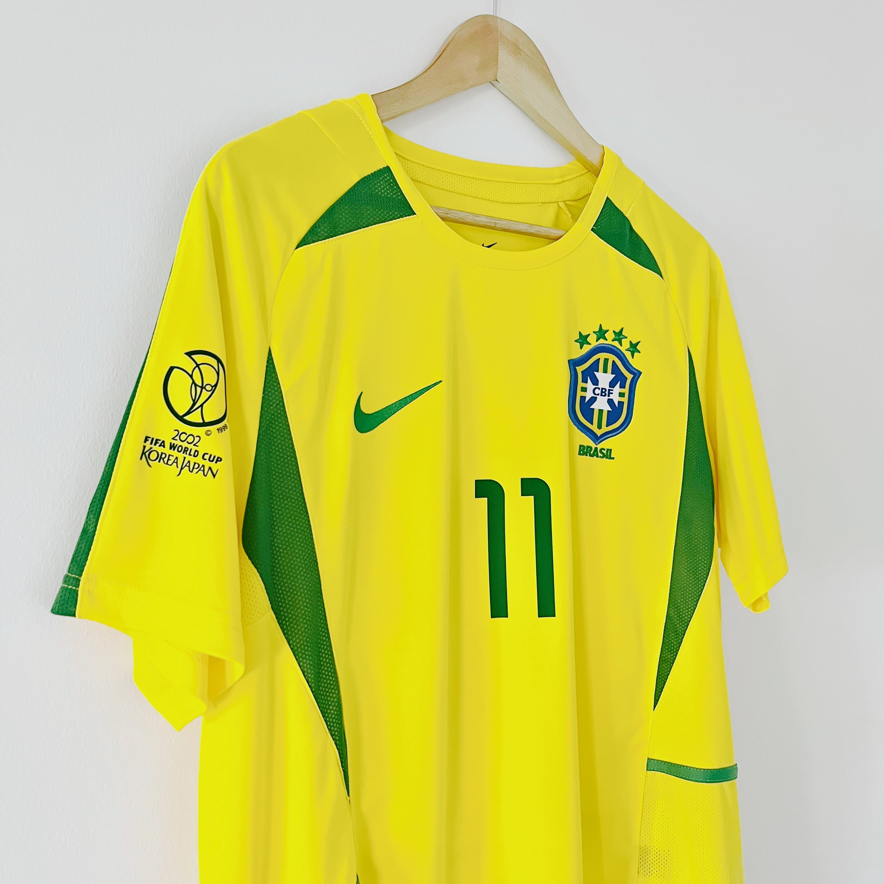 Camiseta retro de Brasil Copa del Mundo 2002 Local